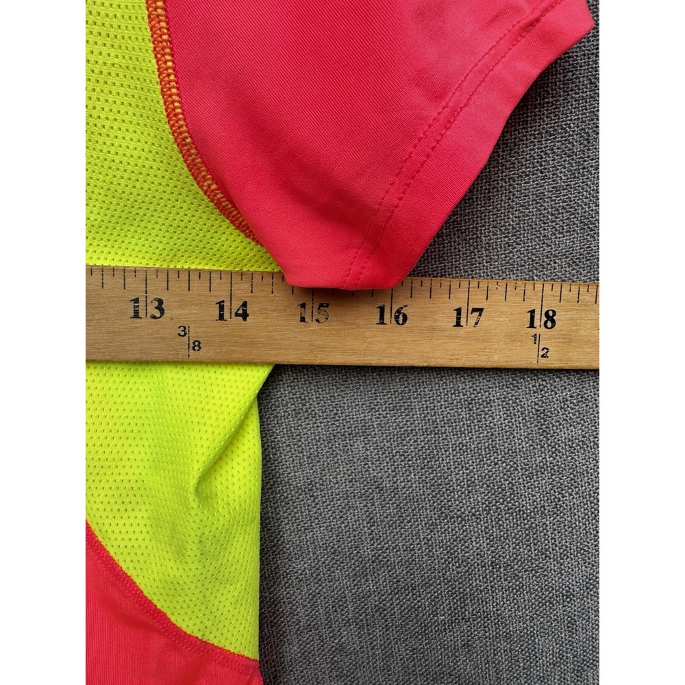 Brooks Womens Small Short Sleeve Running Shirt Pink Neon Yellow Equilibrium Tech - Picture 5 of 5